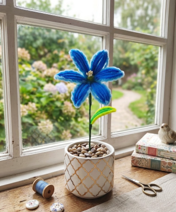 Handmade Blue Lily β Hamesha Khili Rahegi - Image 3