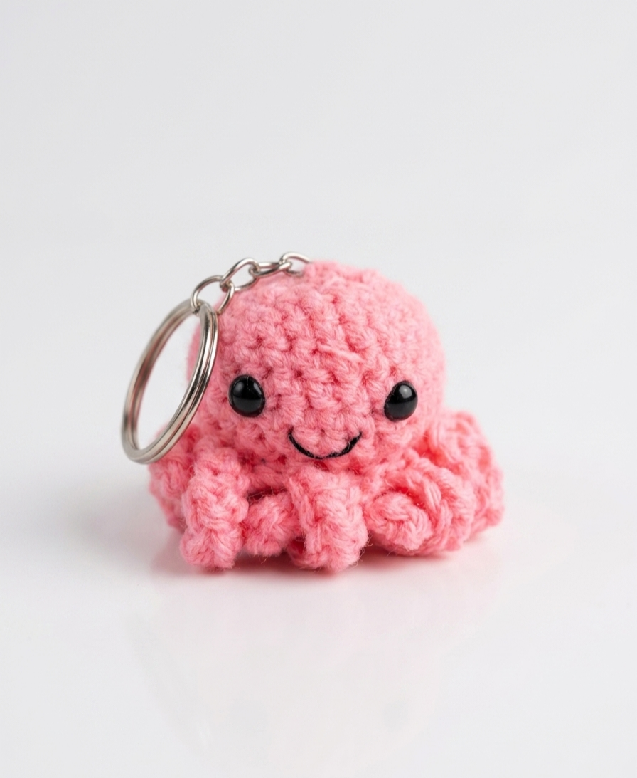 Cute Handmade Crochet Octopus Keychain | Mini Amigurumi - Image 7