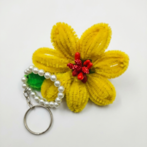 Handmade Pipecleaner Flower Keychain