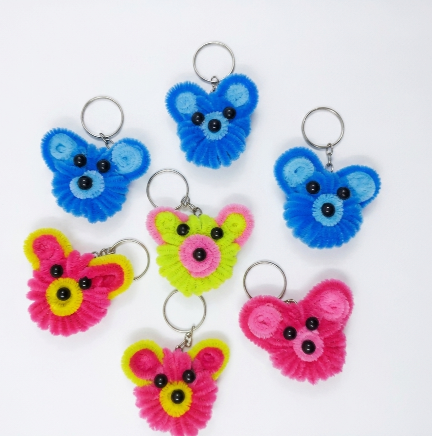 Handmade Pipecleaner Teddy Keychain - Image 3