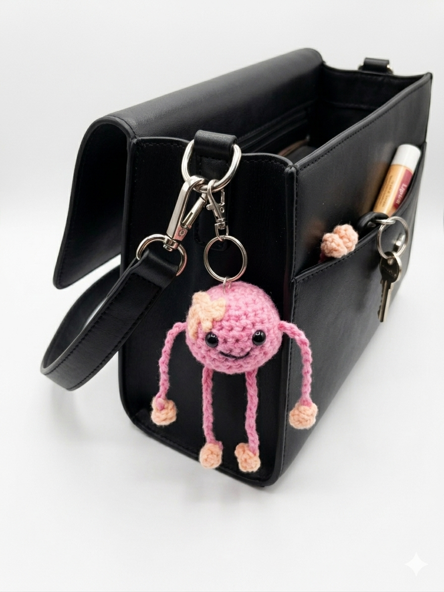 Cute Pink Keychain | Mini Amigrumi - Image 3
