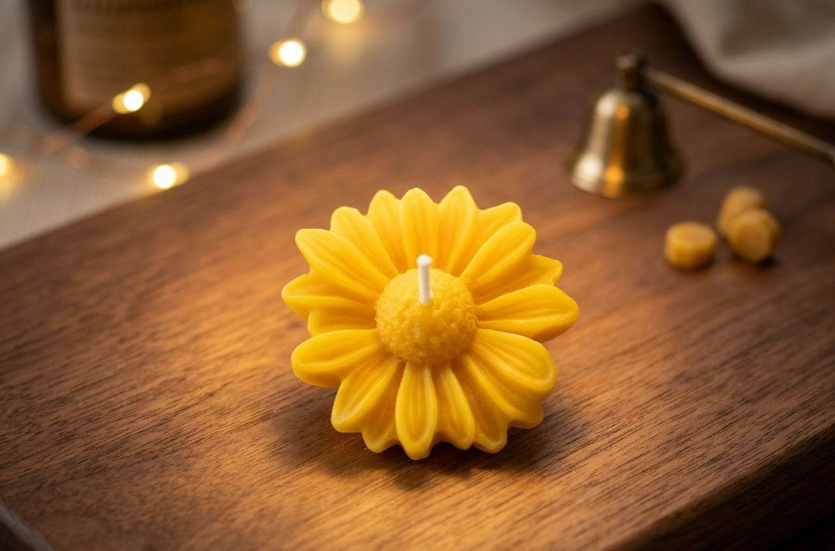 Yellow Sunflower Candle |Handmade Sunflower Candle