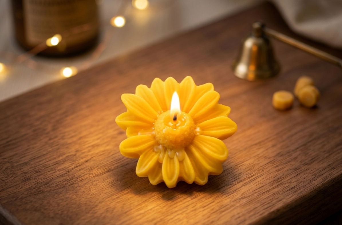 Yellow Sunflower Candle |Handmade Sunflower Candle - Image 2