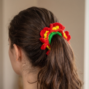 Crochet Floral Scrunchie β Handmade Hair Accessory