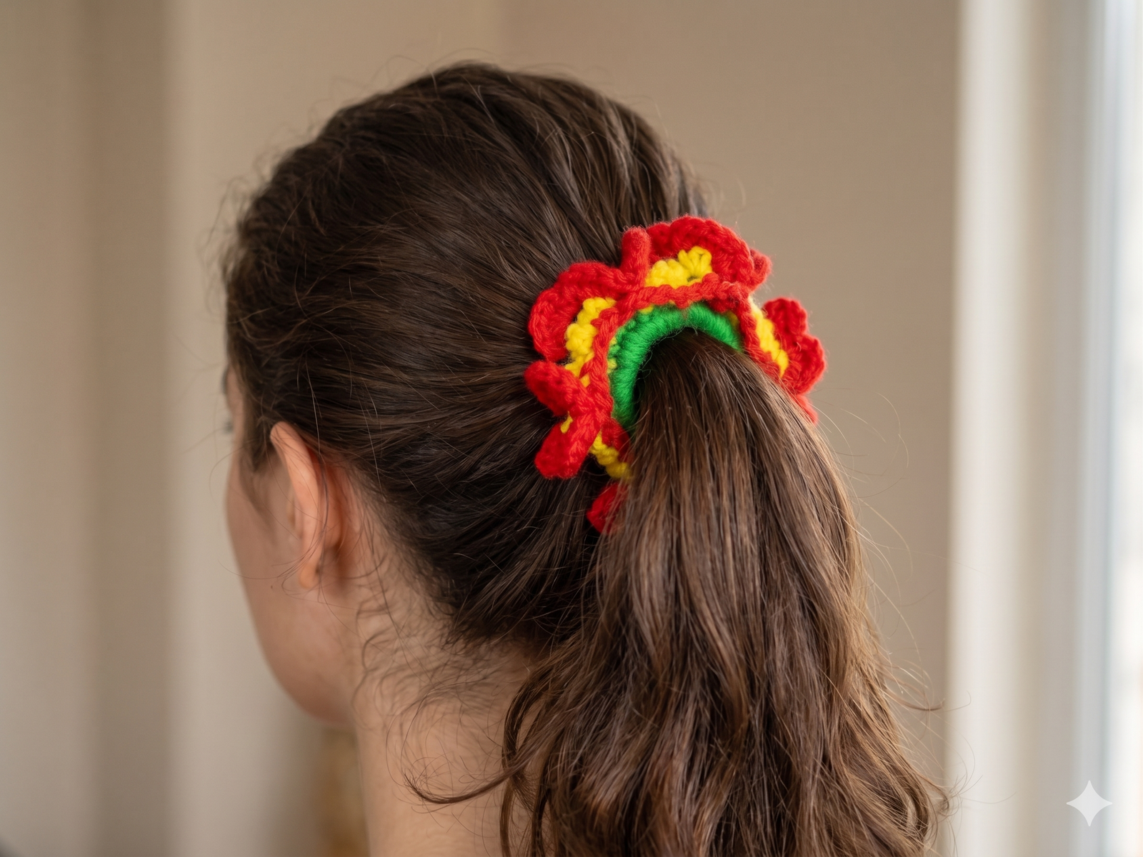 Crochet Floral Scrunchie β Handmade Hair Accessory