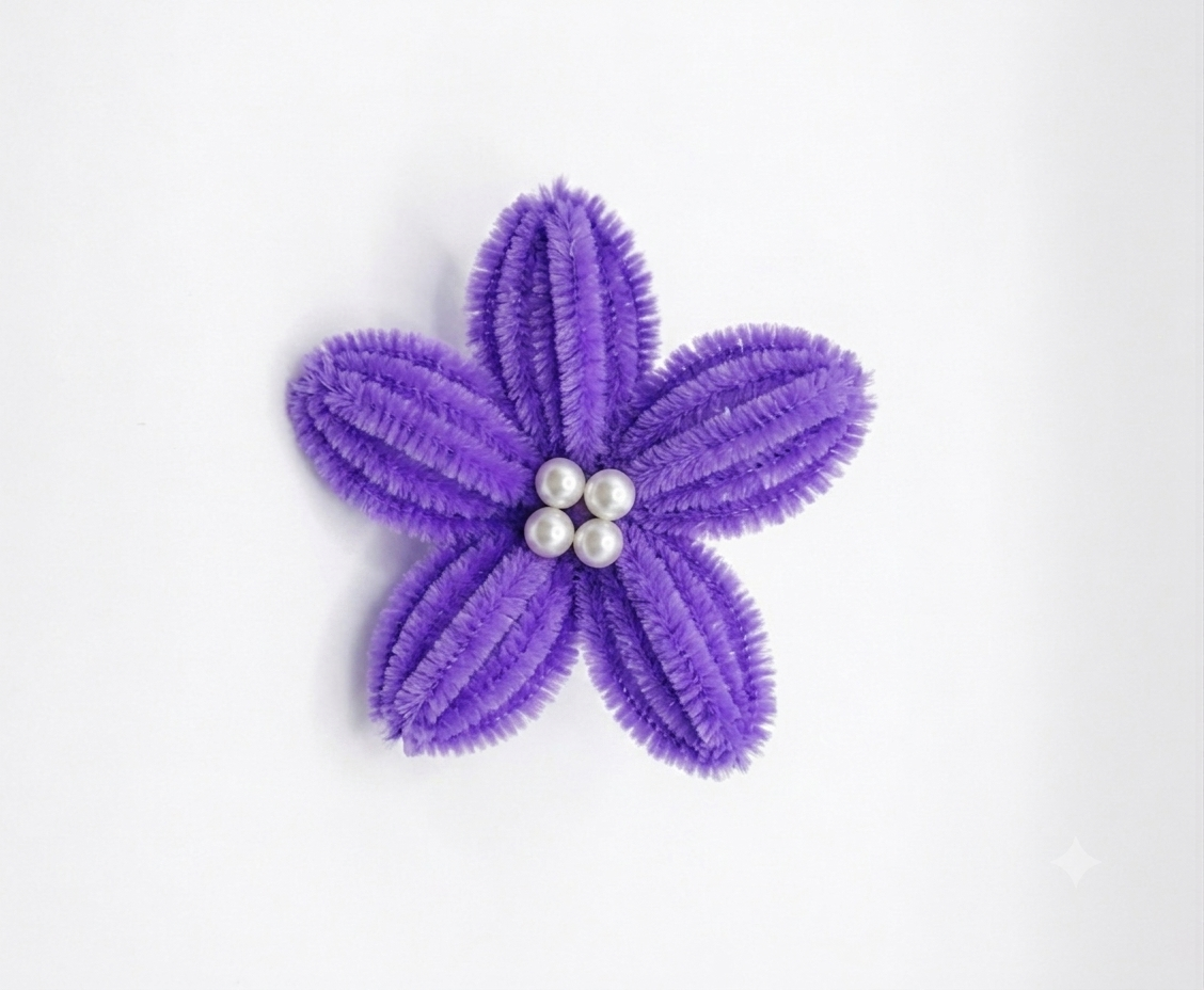 Purple Flower Hair Clip