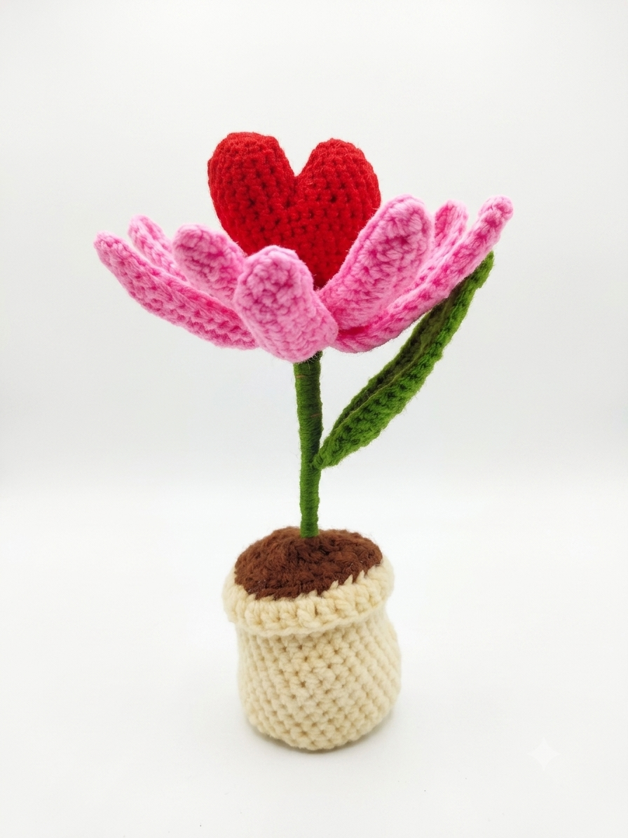 Lily opens with heart ❤️| Handmade crochet flowers - Image 2