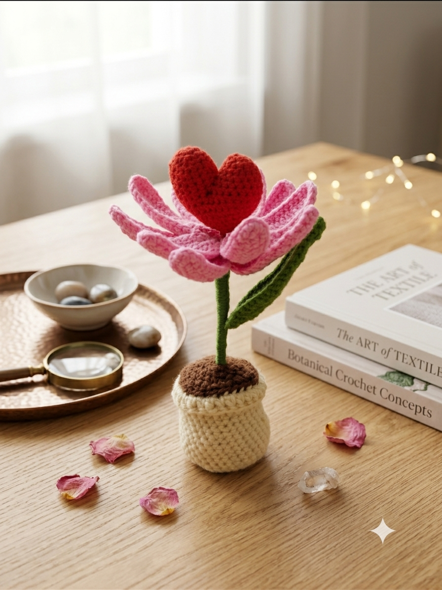Lily opens with heart ❤️| Handmade crochet flowers - Image 3