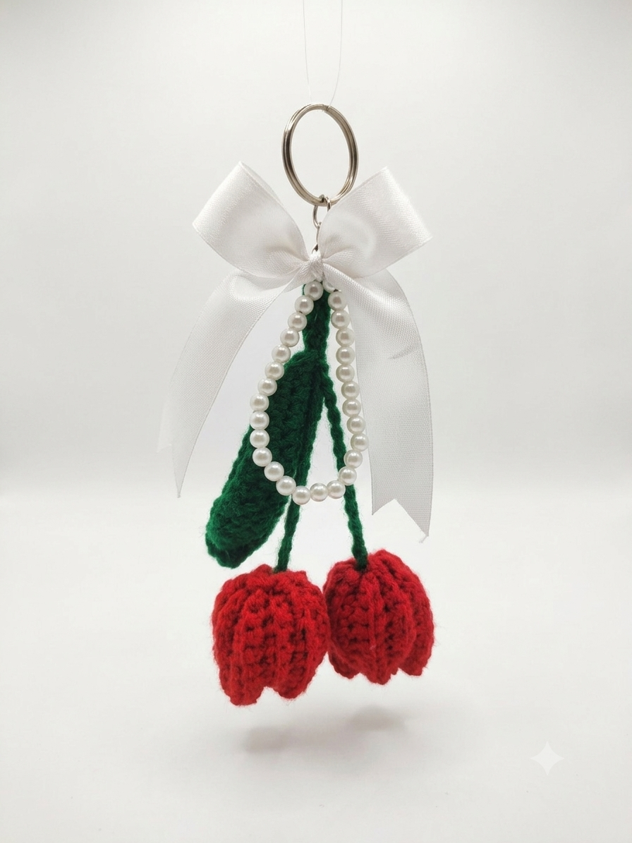 Crochet Tulip Keychain