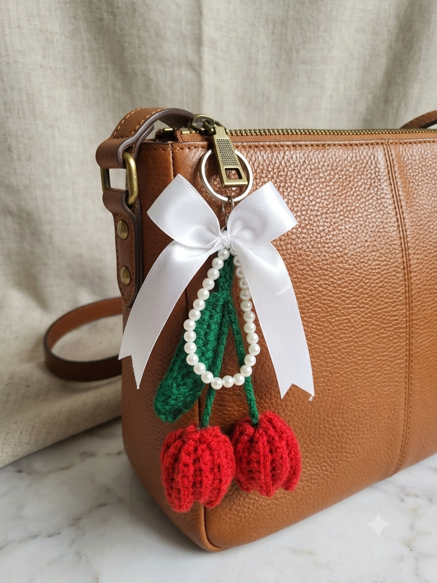 Crochet Tulip Keychain - Image 2