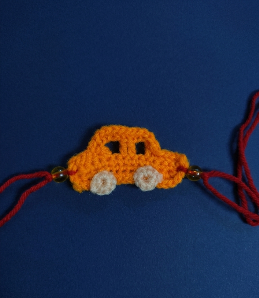 Crochet Car Rakhi | Handmade Crochet Rakhi - Image 2